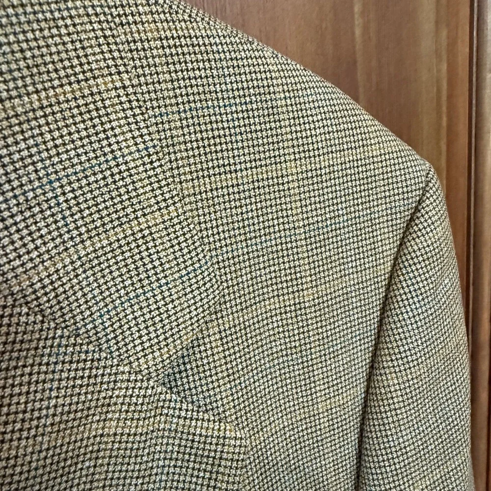 George Bass Mens Tan Houndstooth Hampton Windowpane Blazer Sport Coat 42R Canada
